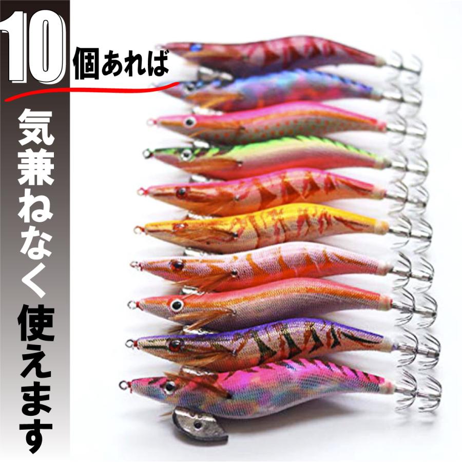 エギ エギング10点 餌木 イカ釣り 3.5号 3.0号 2.5号 ルアー 収納