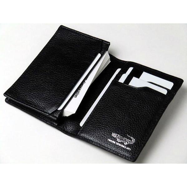 名刺入れ 本革 カイマンクロコダイル カードケース ブラック 黒