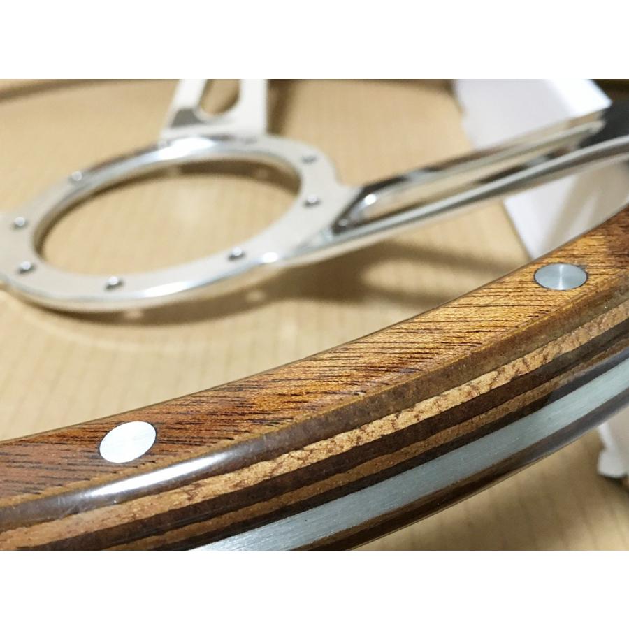 カスタム アルミ ビレット クラッシックウッド ステアリング ハンドル