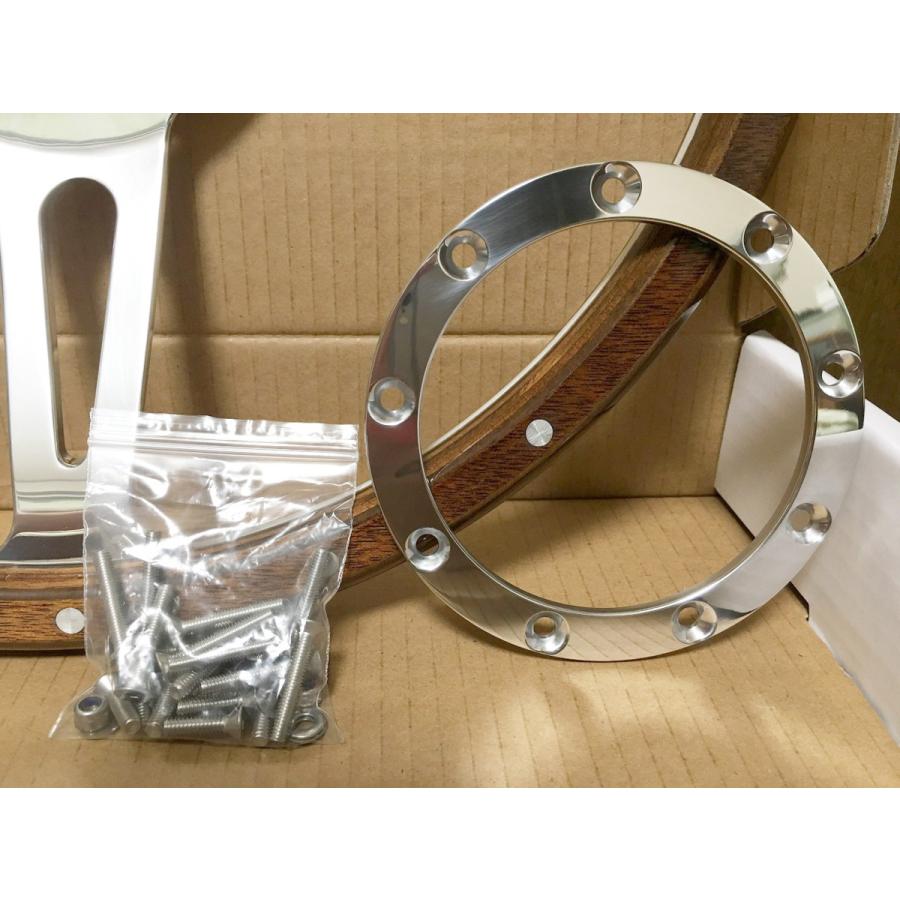 カスタム アルミ ビレット クラッシックウッド ステアリング ハンドル