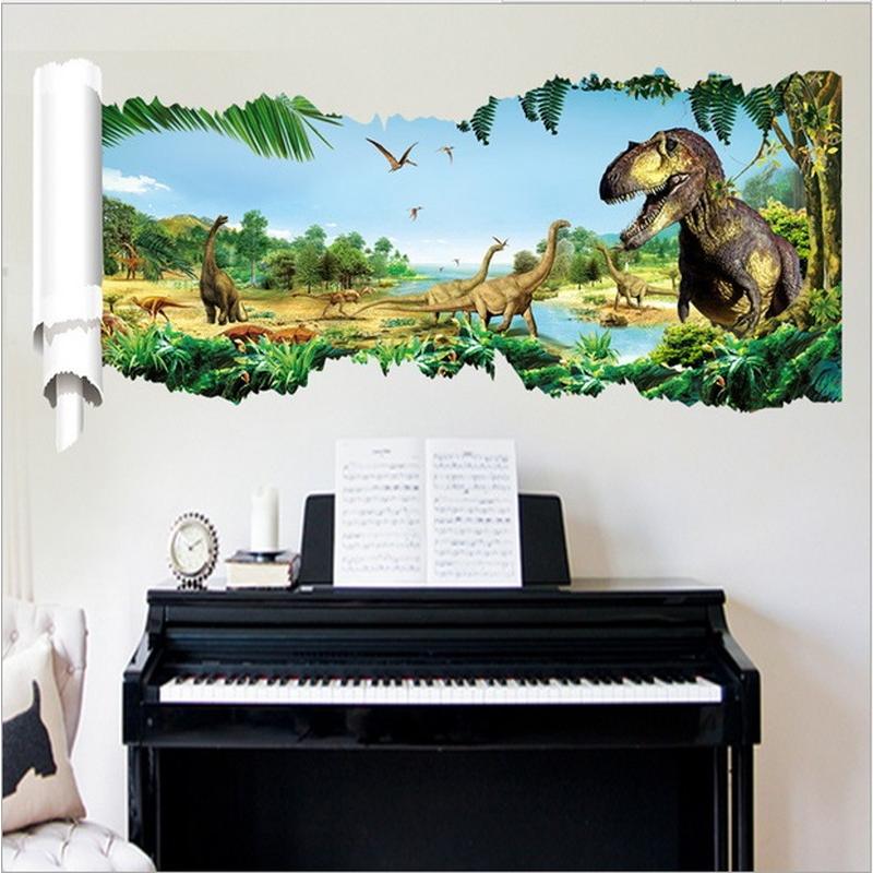 特大3D ウォールステッカー ジュラシックパーク 恐竜 騙し絵 トリック