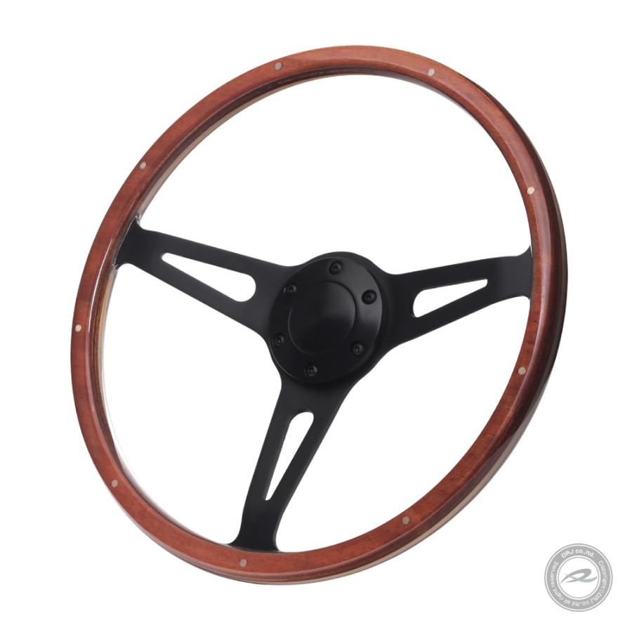 ウッドステアリング 36.5Φ ヴィンテージスタイル ブラックスポーク