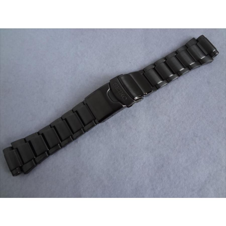 Seiko 純正 5M62-0BL0用ステンレスバンド 20mm 腕時計ベルト 黒色 黒