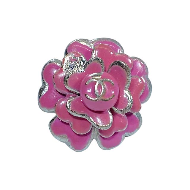 CHANEL ピンク 花モチーフ ブローチ