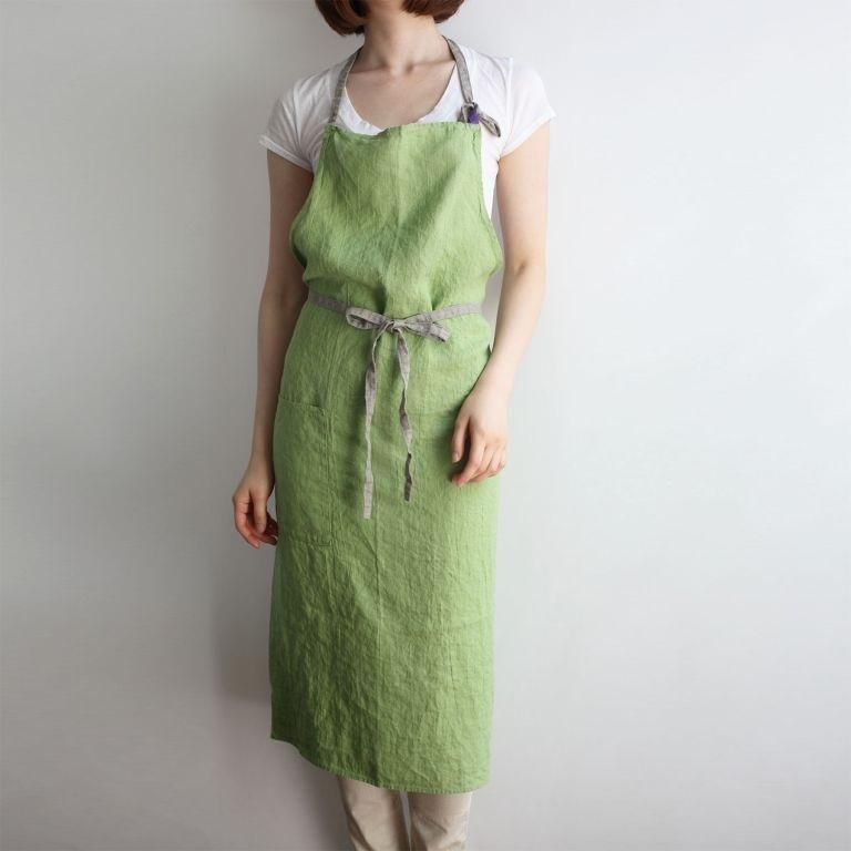 Lino e Lina（リーノエリーナ） エプロン リネン フルエプロン マノン