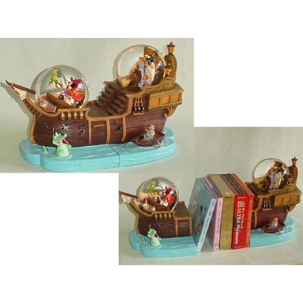 US ディズニー限定」 “ピーターパン” ブックエンド スノードーム