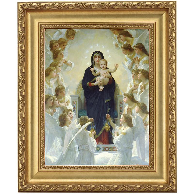 ブグロー 聖母マリアと天使たち 4号 立体複製名画 額付き 壁掛け 有名