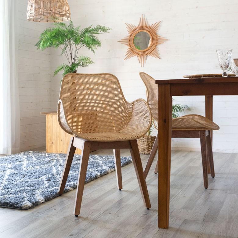 限定一点 浜本工芸 シングルチェア ダイニングチェア ラタン 希少 高