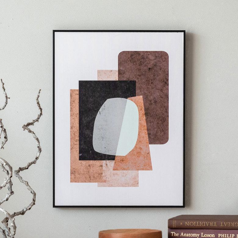 ELEMENTS アート パネル フレーム付き 抽象画 イメージ W 30cm D 40cm