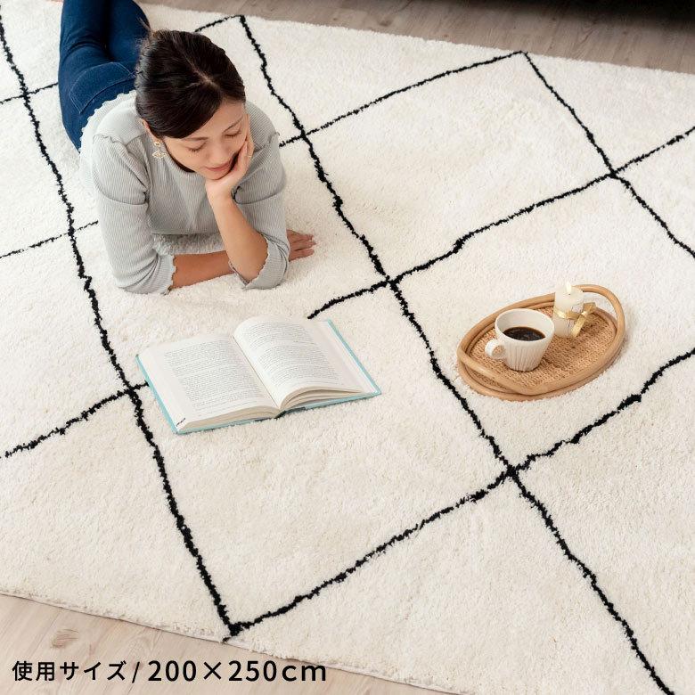ELEMENTS ラグ ラグマット 約 185×185cm ベニオワレン風 メッシュ