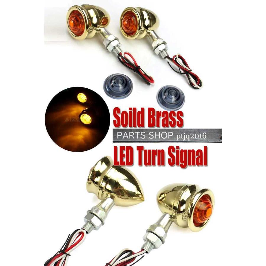 Hurley（ハーレー） 真鍮 LED ウィンカー 4個 ブラス ビンテージ
