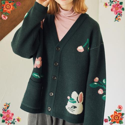 Nathalie Lete（ナタリーレテ） カーディガン チェリー・バニー