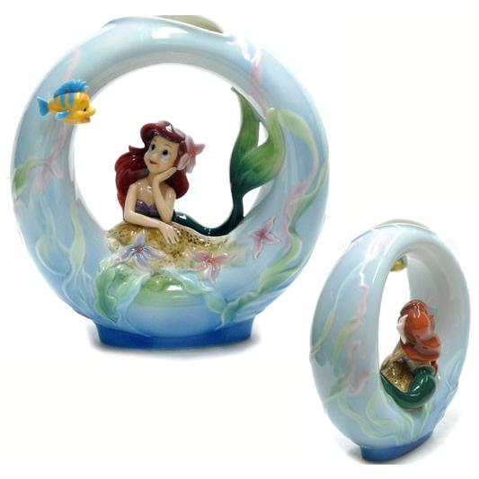 リトルマーメイド アリエル w/フランダー ポーセリンベース 花瓶 Franz