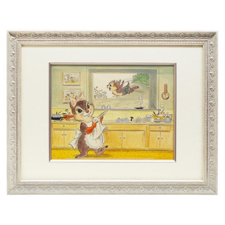 チップとデールの彼女 クラリス パステル クレヨン オリジナルアート