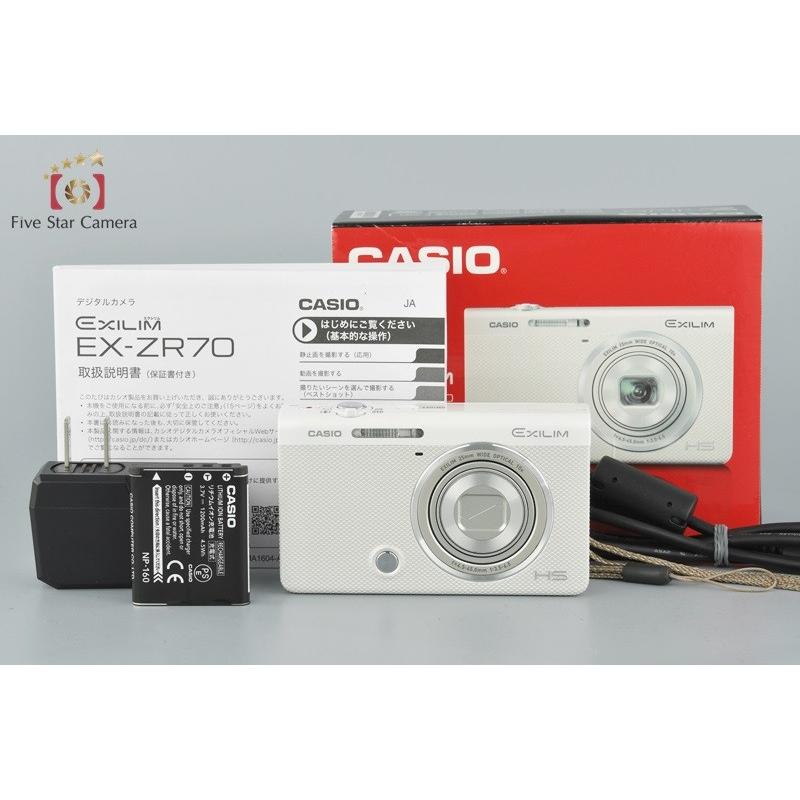 HIGH SPEED EXILIM 【中古】Casio カシオ EX-ZR70 ホワイト コンパクト
