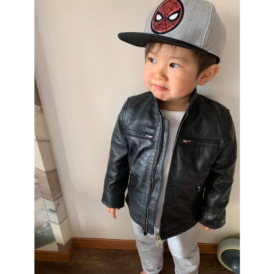 革ジャン キッズ 本革 ラムレザー レザージャケット 子供用 ライダース
