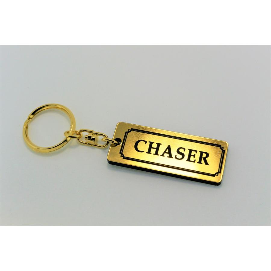 A-431-1 CHASER 2層アクリル製 金黒 2重リング キーホルダー キーレス