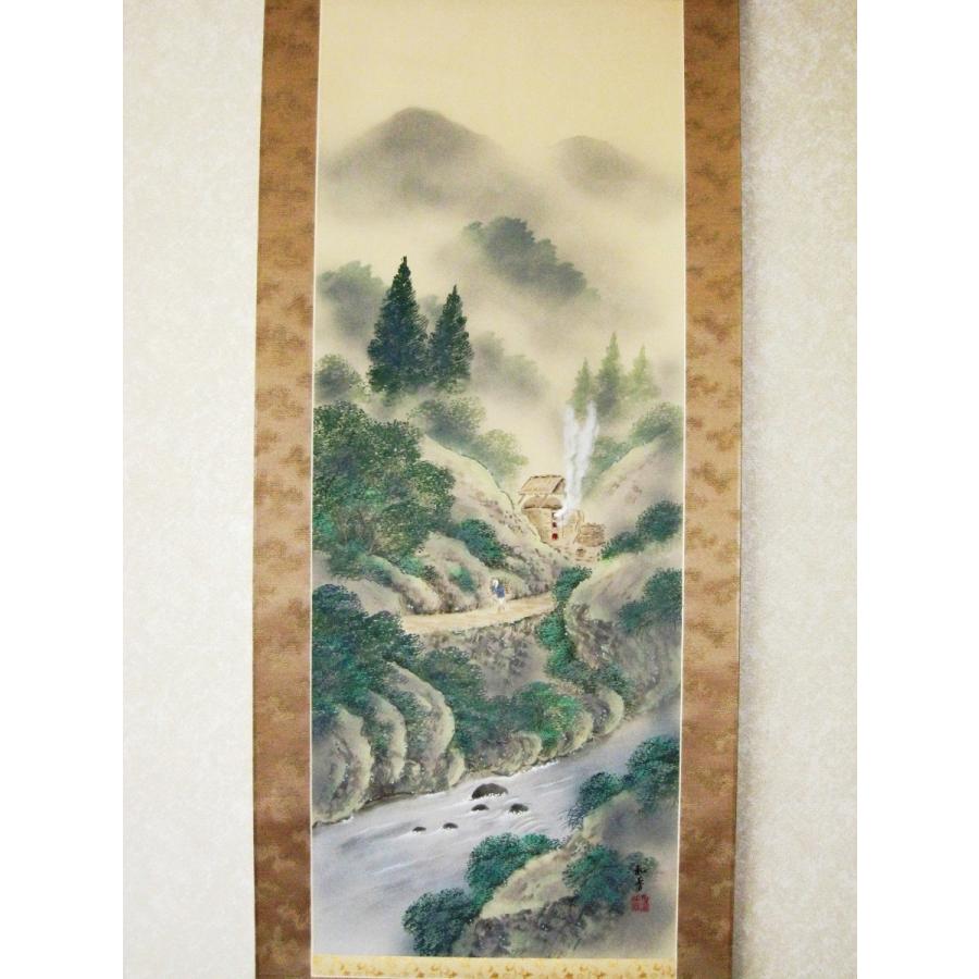 掛け軸 掛軸 彩色山水 川村和香 （真作・新品） : 掛け軸の専門店 香遊