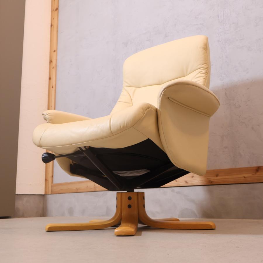 Hjellegjerde イエリアーダ 本革 リクライニングチェア オットマン 1P