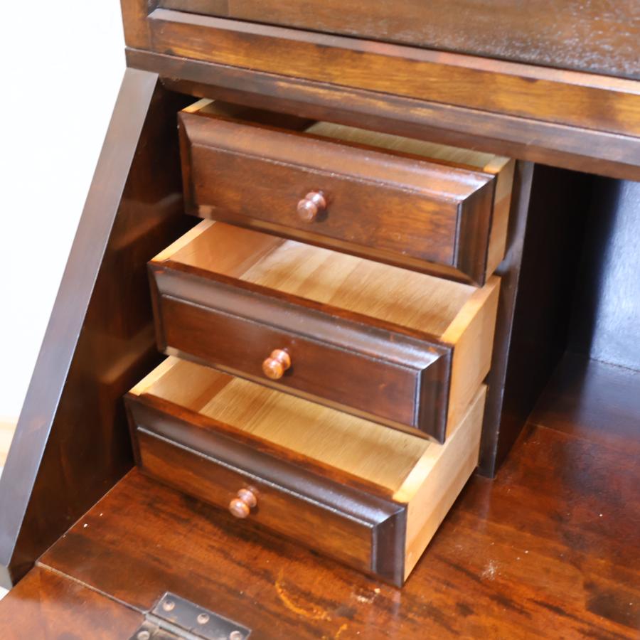 松本民芸家具 ミズメザクラ無垢材 重H型ボールフットビューロー