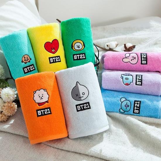 BT21 フェイシャル ロゴ 洗面 タオル [韓国雑貨][BTS][防弾少年団