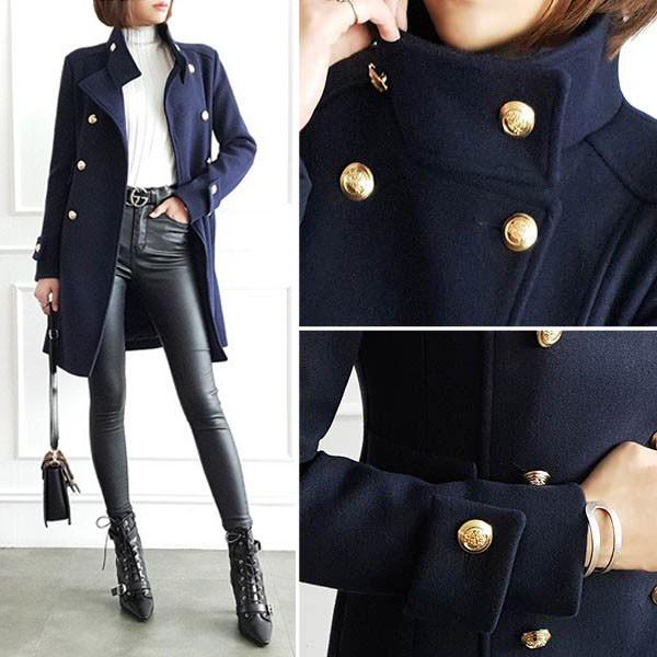 コート レディース アウター ロングコート Pコート ミディアム