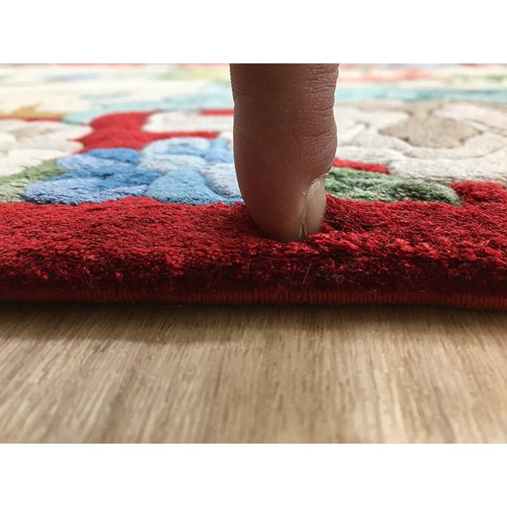 アクセント ラグ 絨毯 カーペット シルク 中国段通 約6畳 約237×301cm