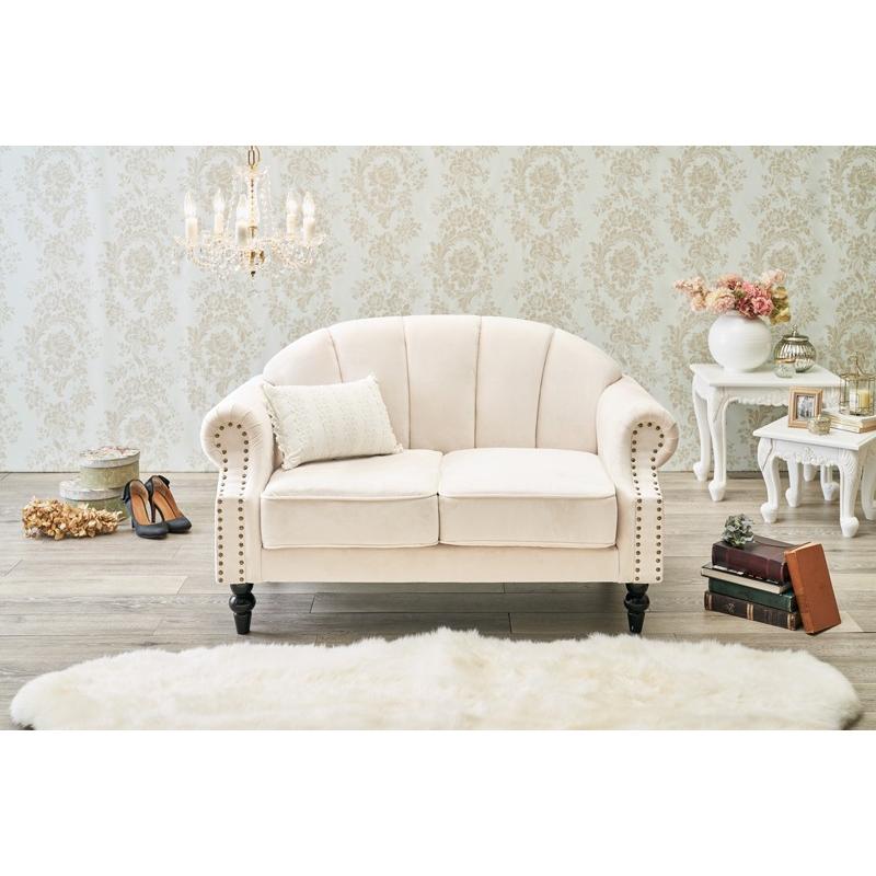 姫系ソファー 2P ホワイト 姫系家具 ソファ ソファー アイボリー 姫系