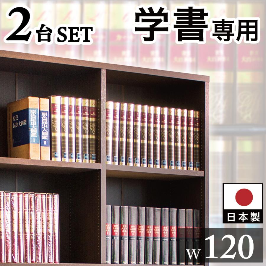 本棚 日本製 国産 頑丈 丈夫 幅120cm 2台セット 幅240cm 高さ180cm