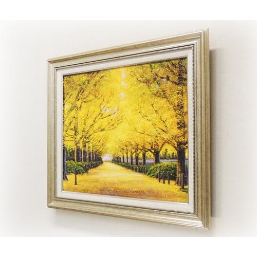 絵画 油絵 神宮外苑いちょう並木 （木村由記夫） 【肉筆】【油絵