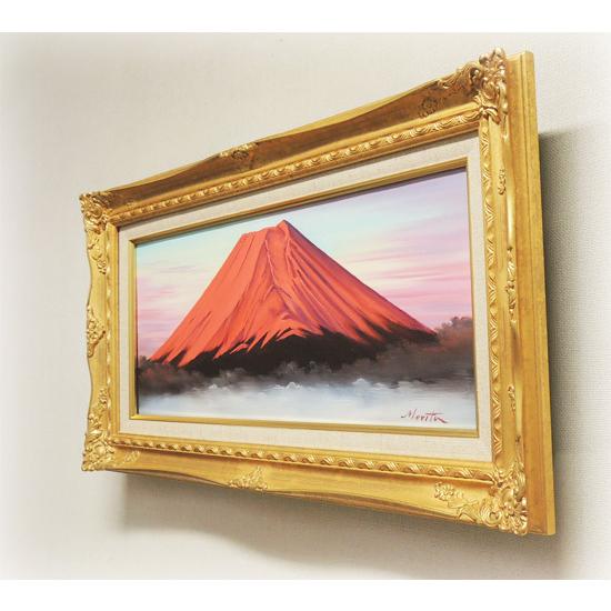 絵画 油絵 赤富士 （森田浩二） WF3号 【肉筆】【油絵】【富士】【横長