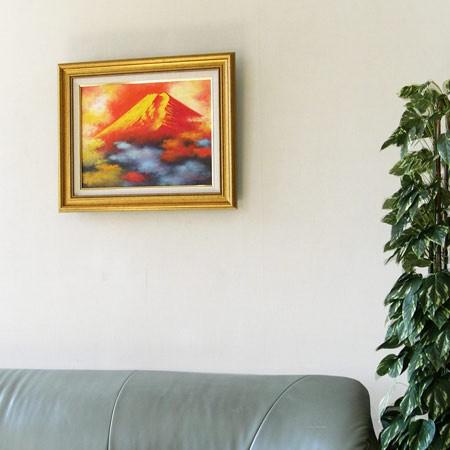 絵画 油絵 赤富士 （土屋茂） F6号 【肉筆】【油絵】【富士】【6号