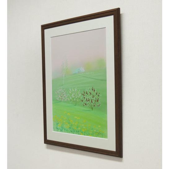 今成敏夫 パステル画 やさしい陽ざしの中 【複製】【パステル画