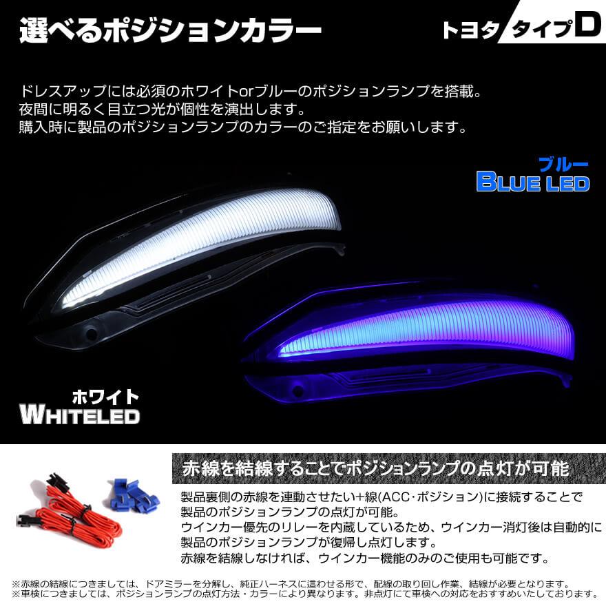 エスクァイア LED ウインカーミラー レンズ 80系 ポジションランプ 付