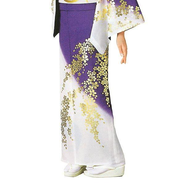訪問着 女性 プレタ 踊り 絵羽 洗える着物 紫 枝垂れ桜 : カメヤ