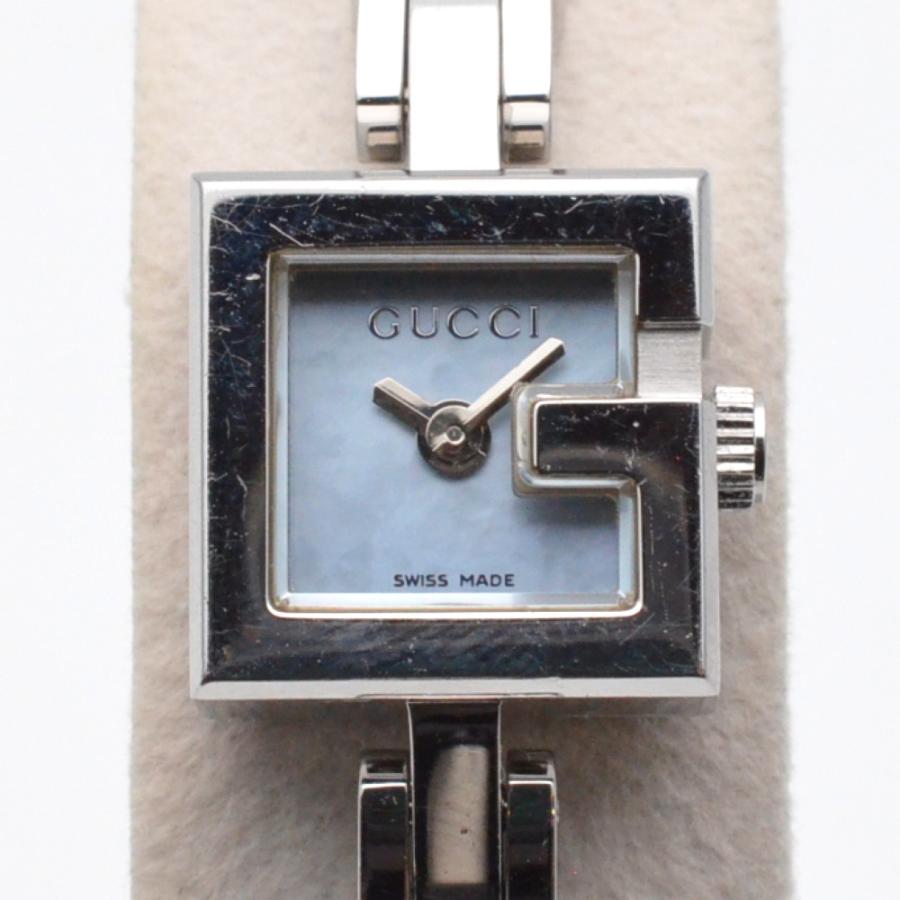 GUCCI グッチ 102 ブレスレットウォッチ シェル文字盤 ブルーシェル
