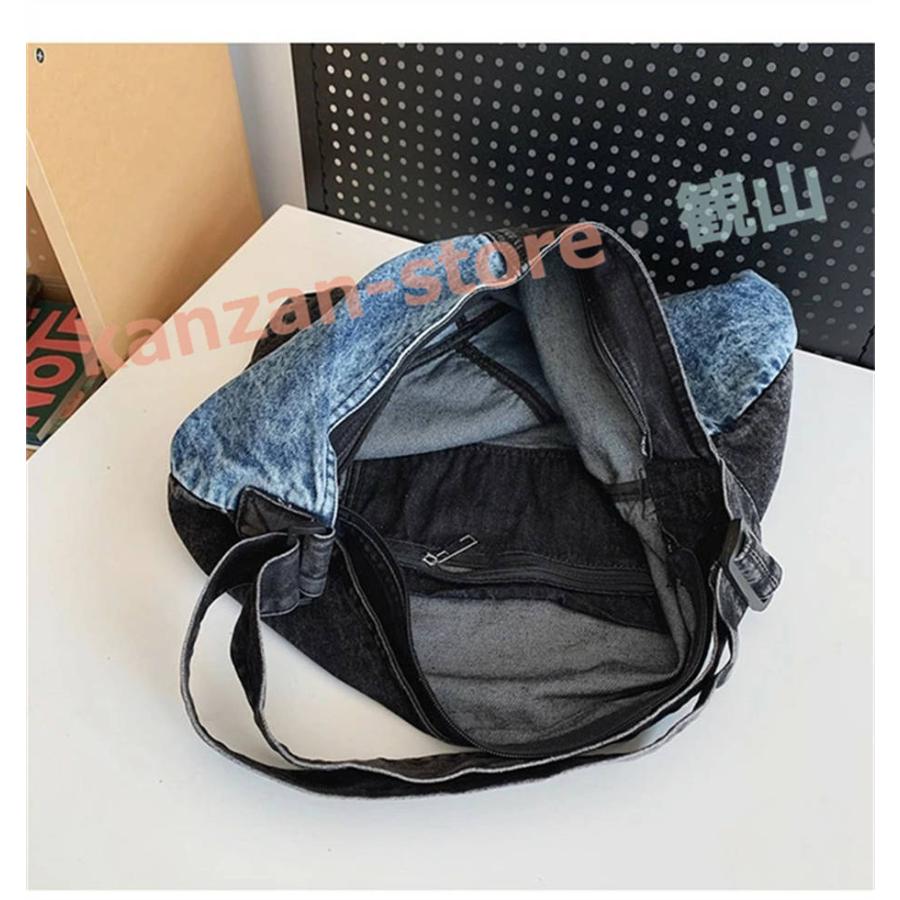 デニムショルダーバッグ ボディバッグ レディース メンズ 大きめ