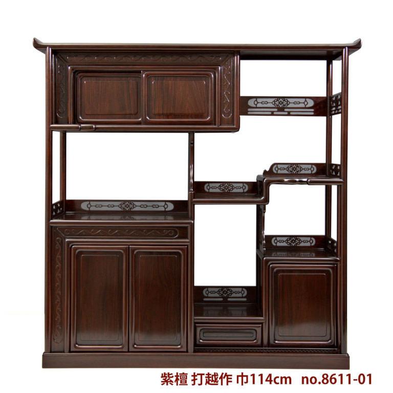 これから仕上品 唐木 飾り棚 紫檀 打越作 中違い3.8尺 高さ115cm 大阪