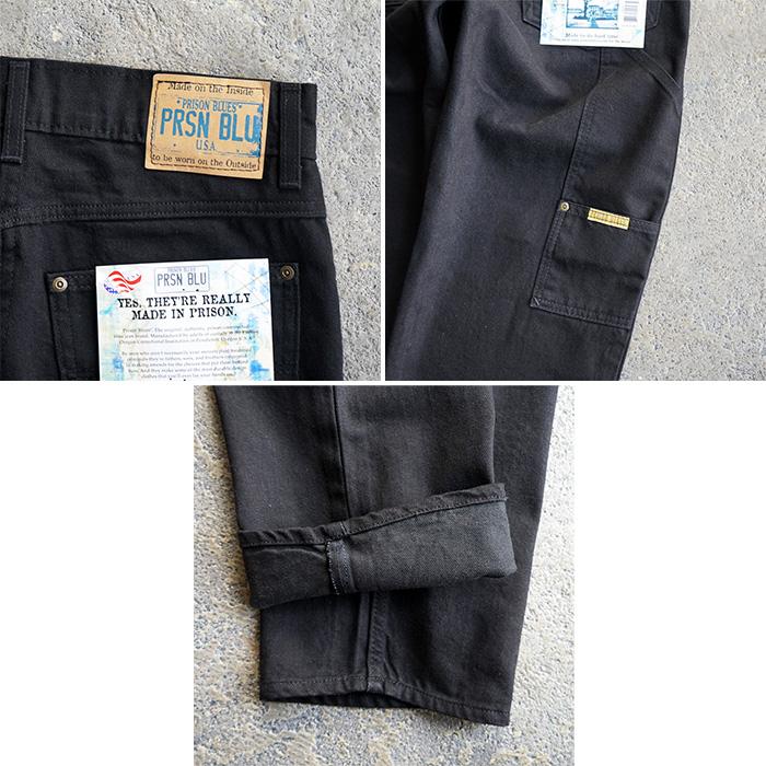 PRISON BLUES プリズンブルース WORK JEANS -BLACK ワークパンツ