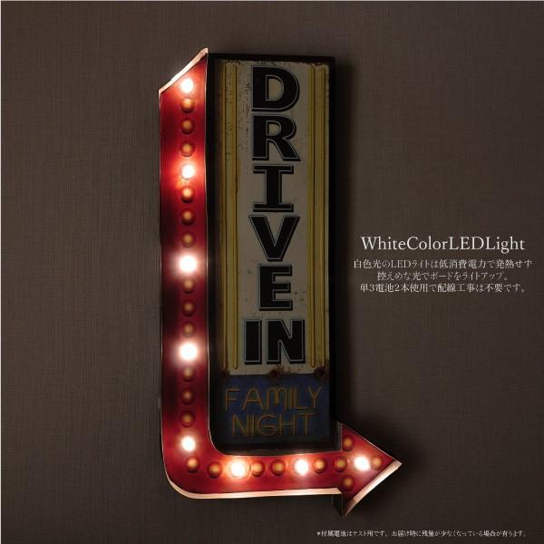 看板 DRIVE IN LED 照明 プレート アンティーク風 アメリカン雑貨