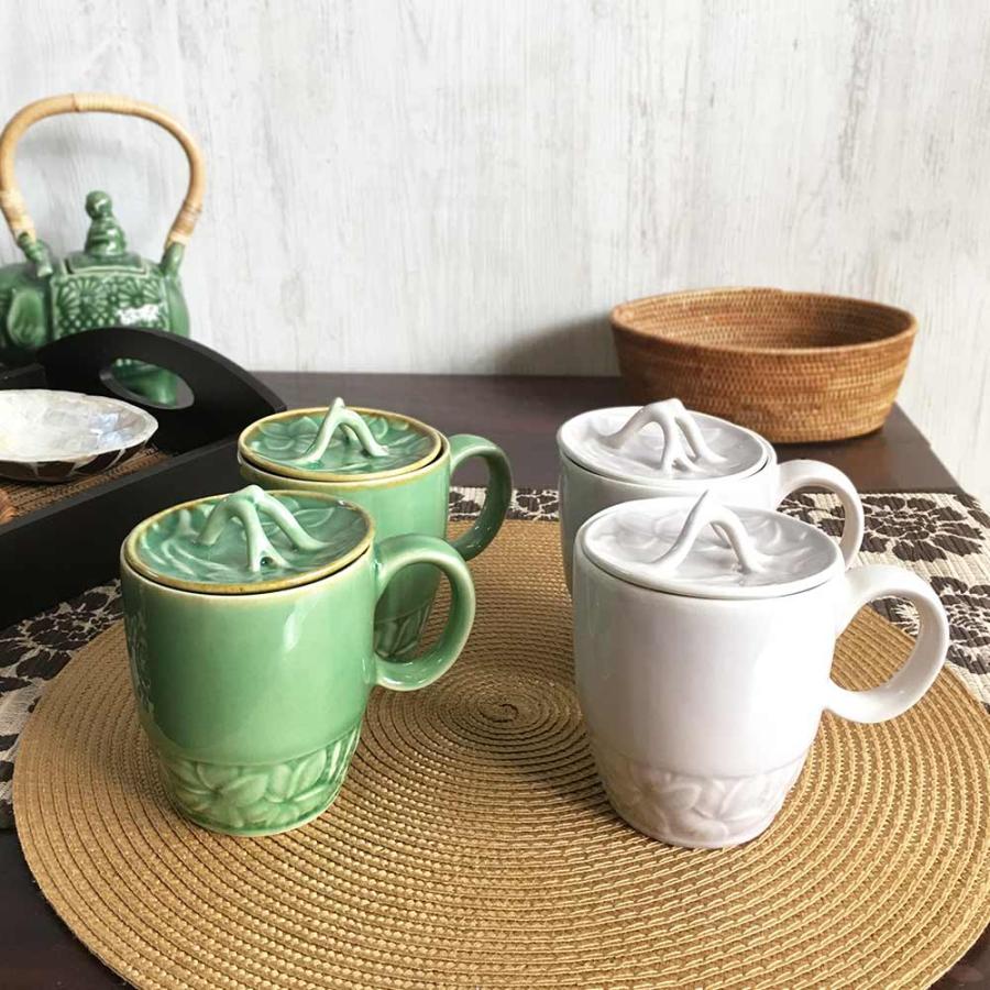 ジェンガラケラミック マグカップ 蓋付き 2個1セット ペア 2色 正規品