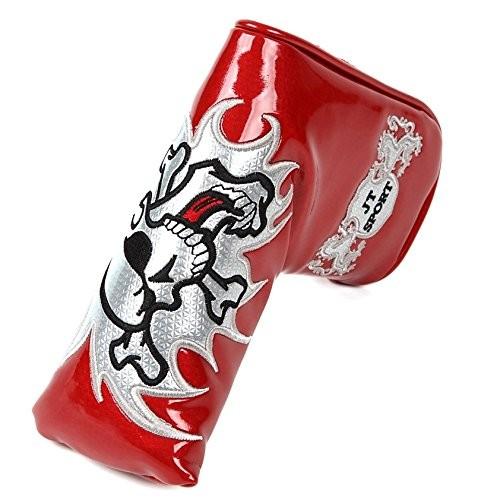 ゴルフ ヘッドカバー パターカバー マグネット付け ピンタイプ スカル