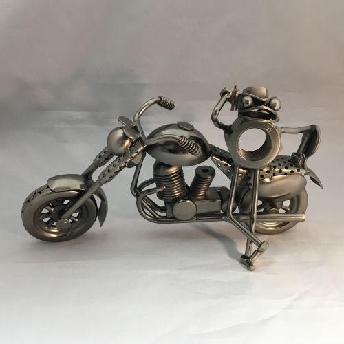 メタルクラフト バイク かえる ジャンクアート 金属アート 鉄 bike