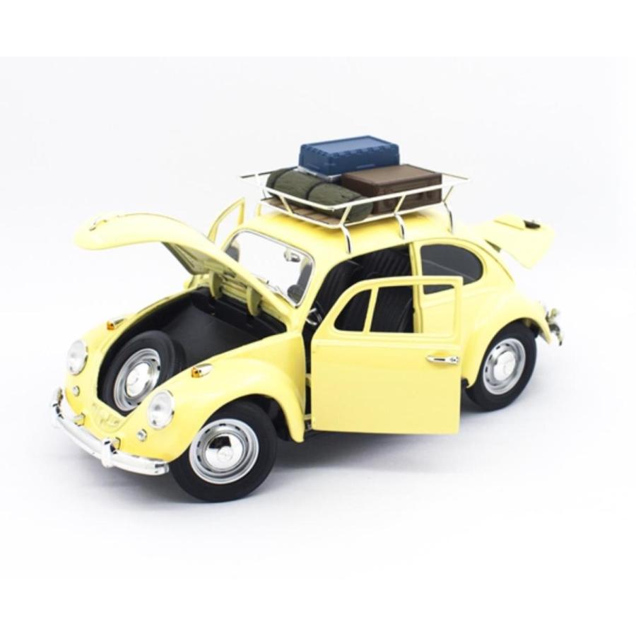 ミニカー 1/18 LuckyTOYS 1967 VW ワーゲン ビートル 黄色 ルーフ
