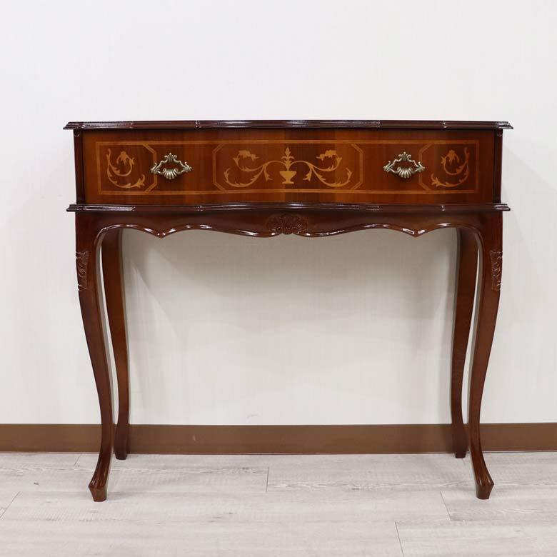 イタリア製アンティーク 猫脚コンソールテーブル サイドテーブル 電話