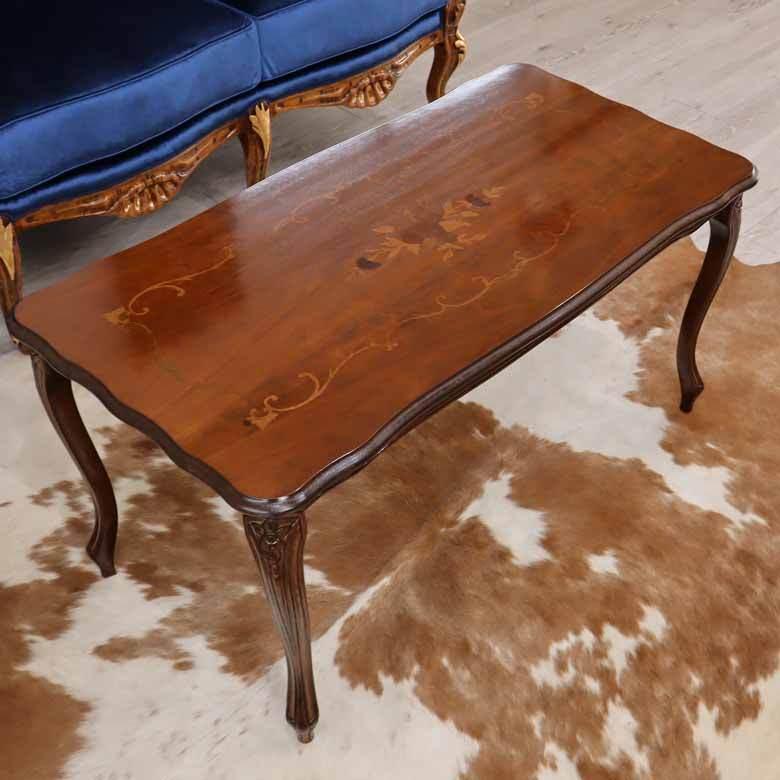 イタリア リビングテーブル 長方形 象嵌 100cm センターテーブル ロー