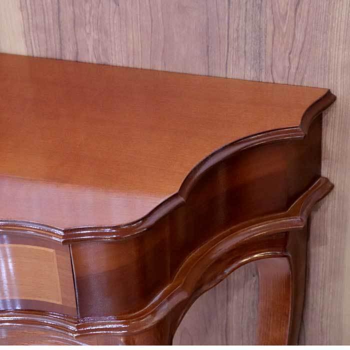 イタリア コンソール 象嵌 88cm猫脚 アンティーク 050 引き出し付き