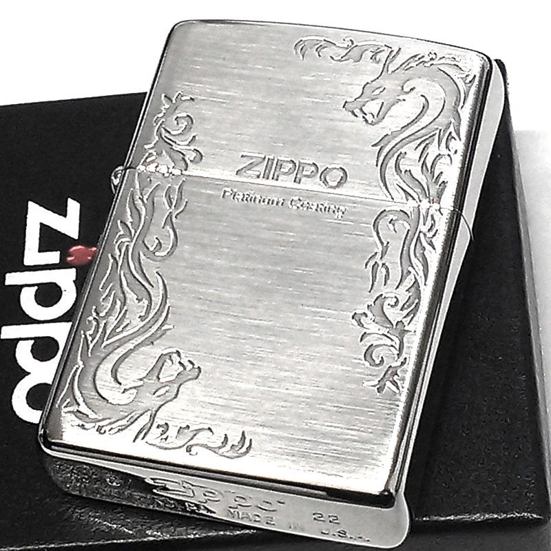 ZIPPO（ジッポー） ライター プラチナドラゴン ジッポ シルバーサテン