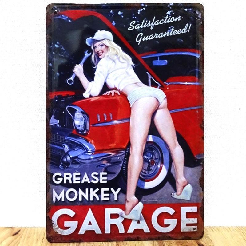 Garage（ガラージ） ブリキ看板 ガレージ セクシー おしゃれ 車