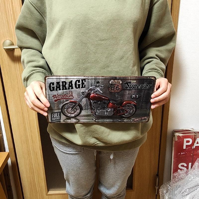 Garage（ガラージ） ブリキ看板 バイク ガレージ アンティーク